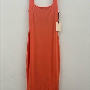 Orange Sleeveless Maxi Dress